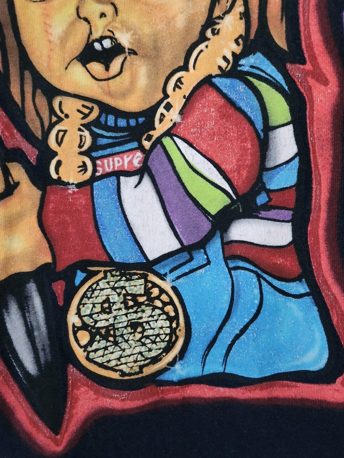 SS14 Supreme x Chucky "40 Deuce" T-Shirt Artwork von King Phade Marineblaues T-Shirt Vintage
