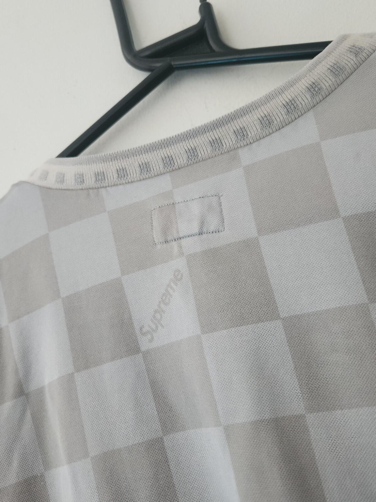 SS16 Supreme Checker Soccer Jersey medium Grey Tee Football T-shirt Bieber