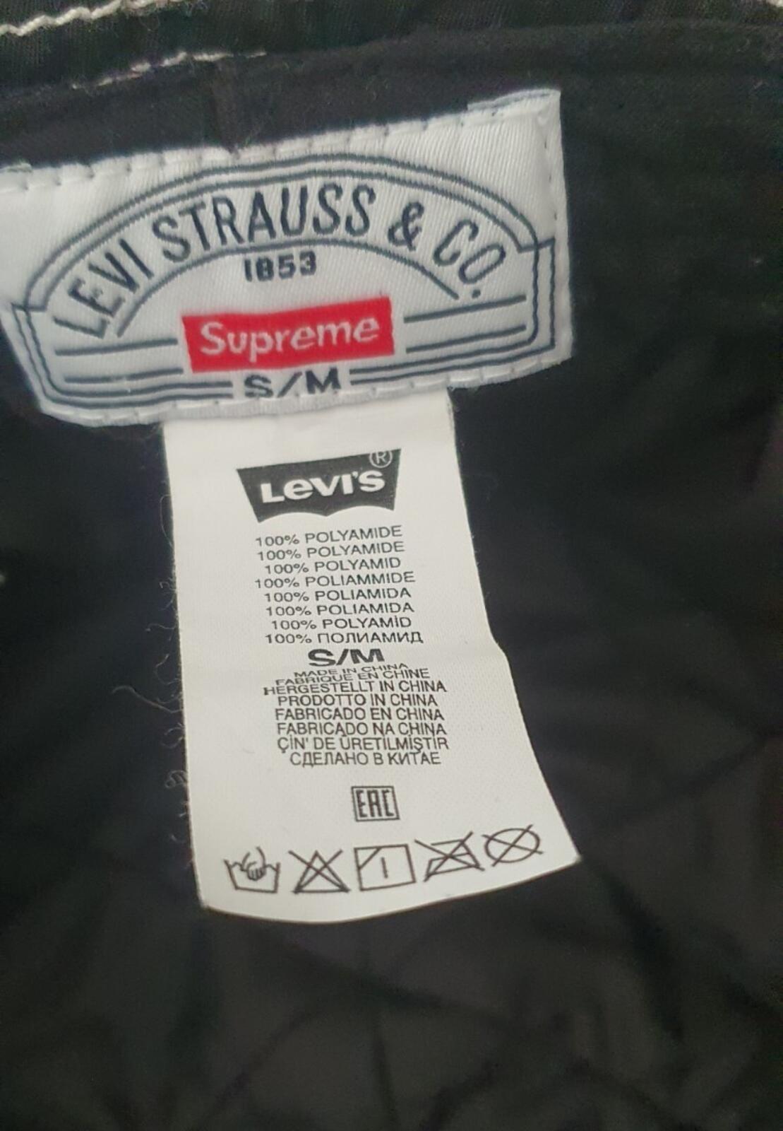FW19 Supreme x LEVI'S Nylon Bell Hat crusher S/M Black bucket small/medium Levi