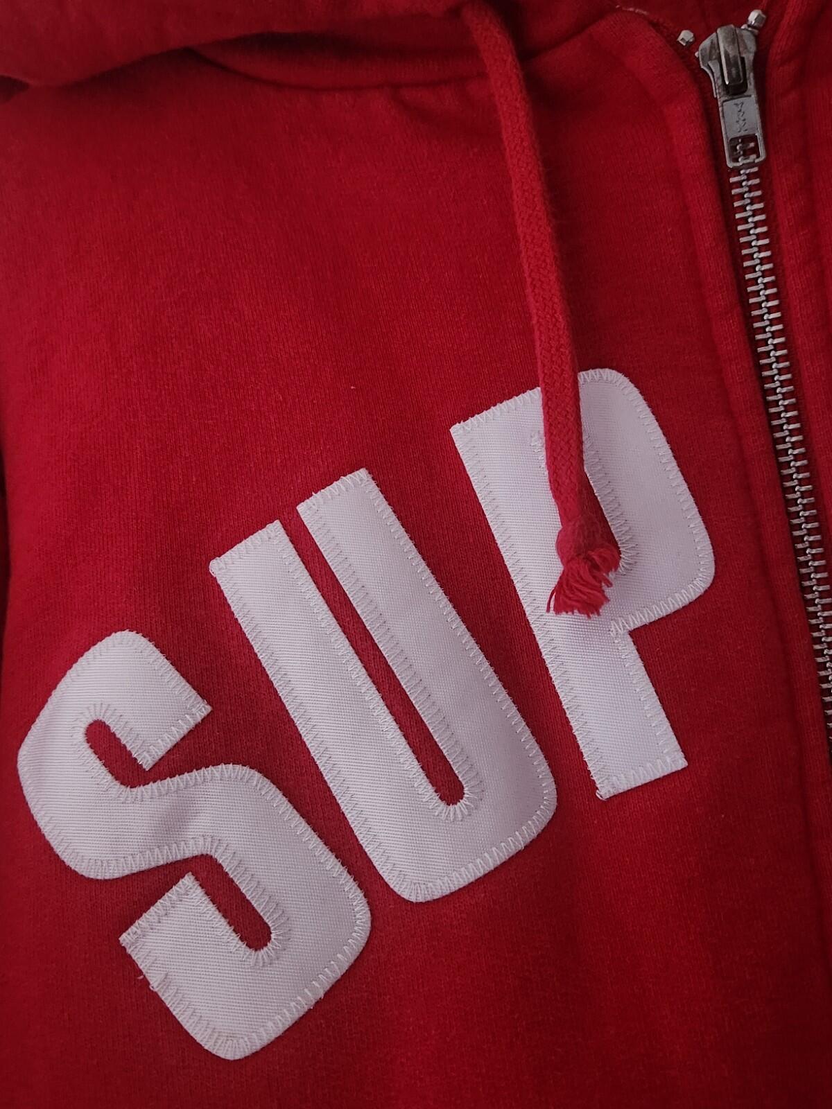 FW10 Supreme Arc Logo Thermal Zip Up Hooded Sweatshirt Red