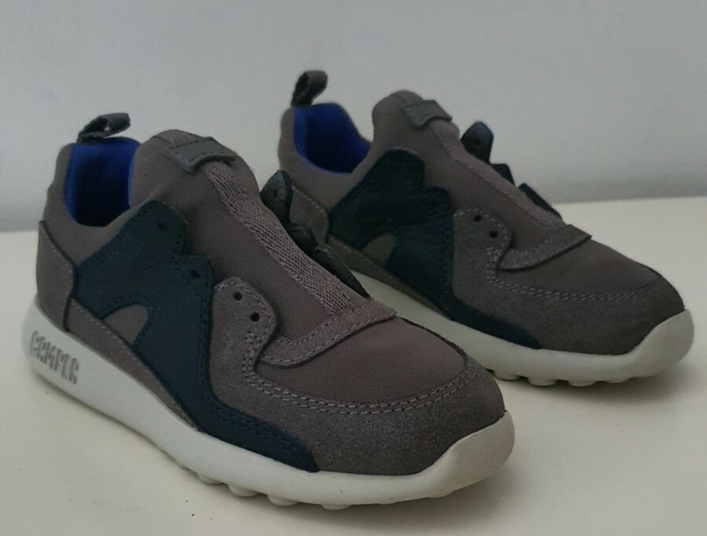 CAMPER RRP $70 kids grey trainers EU 27 UK 9.5 US 10 boys shoes leather