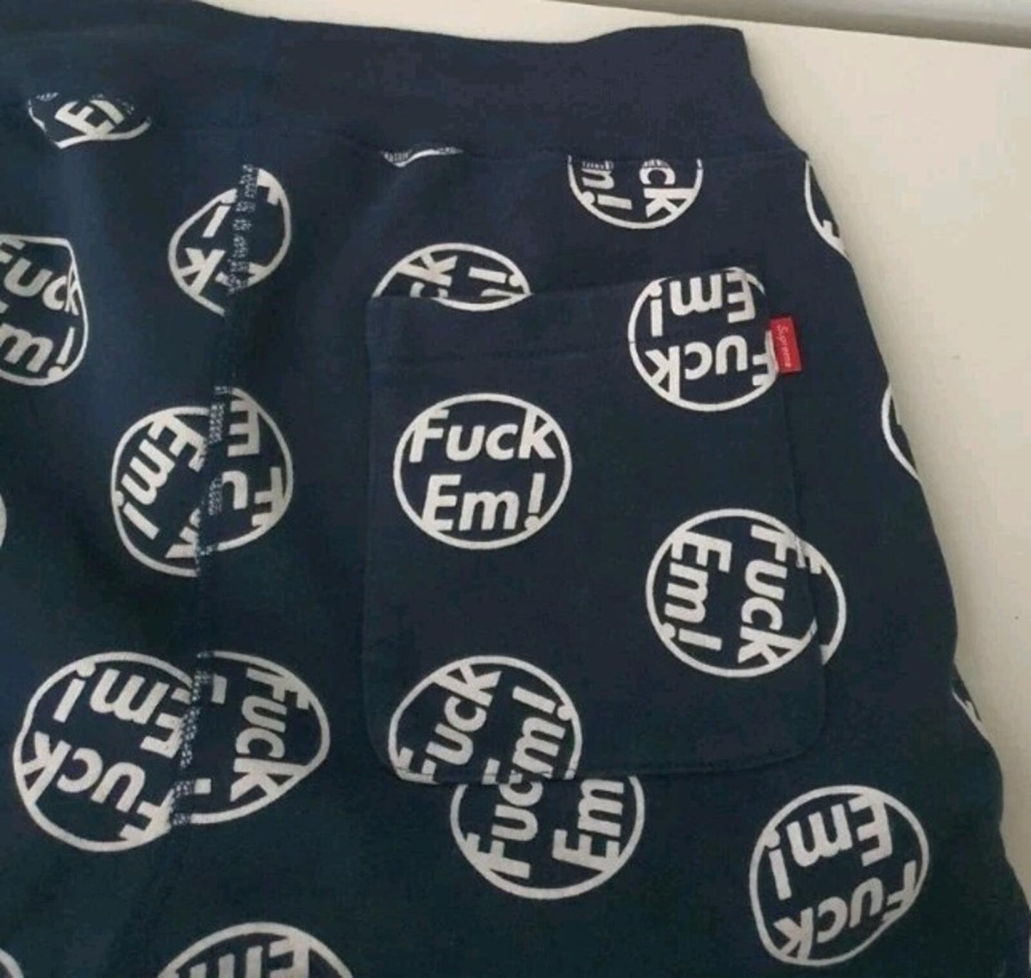 FW14 Supreme *uck Em! Navy hooded sweatshirt + shorts size M medium S small Set