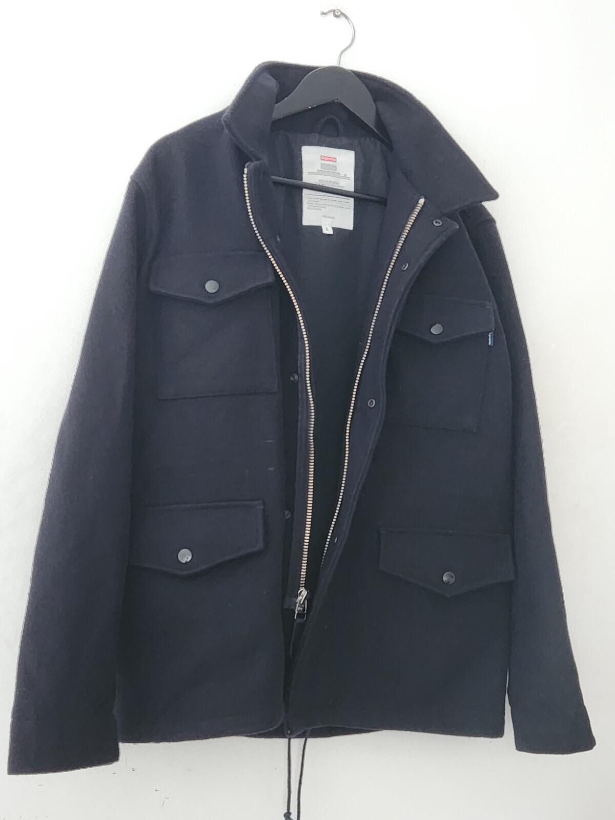 FW07 Supreme Wool M-65 Jacket Size L Large Navy Coat Vintage 2007 Rare