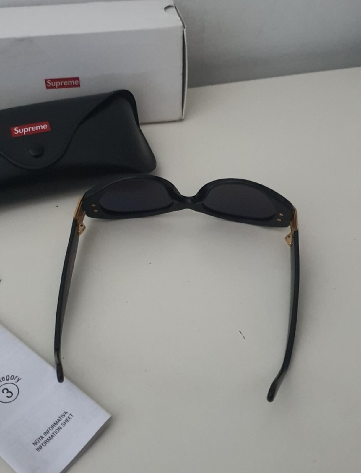 SS18 Supreme Plaza sunglasses Black Gold made in Italy