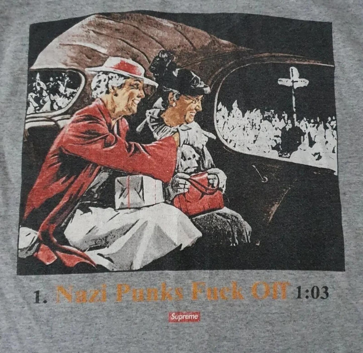 SS14 Supreme x Dead Kennedys L/S Tee Heather Grey Größe M