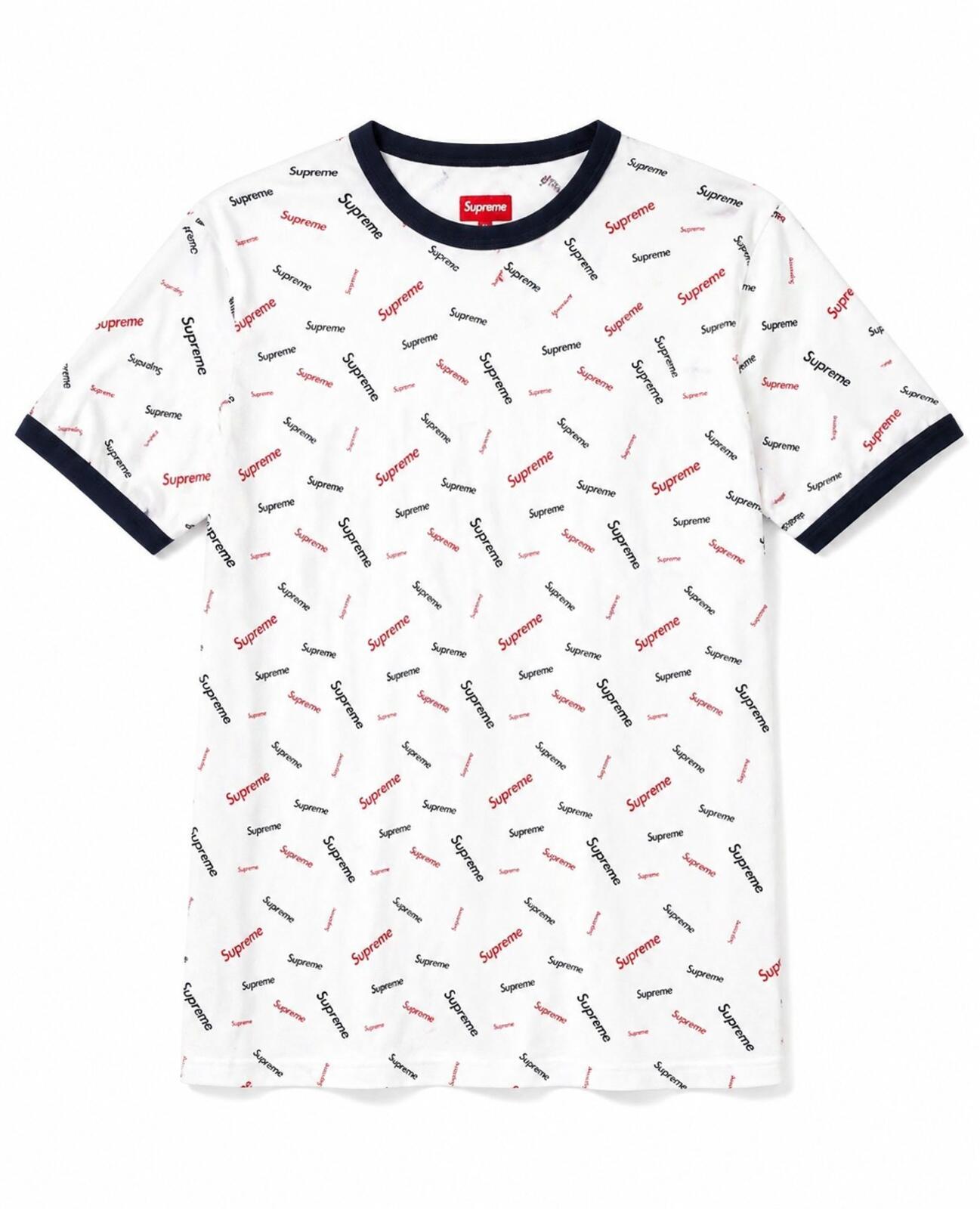 FW18 Supreme Scatter Ringer Tee Blanca Talla XL