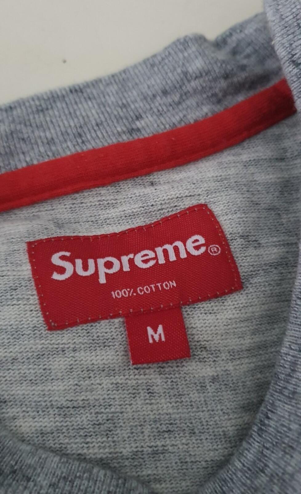 FW15 Supreme Summit L/S Top Gris jaspeado Talla M