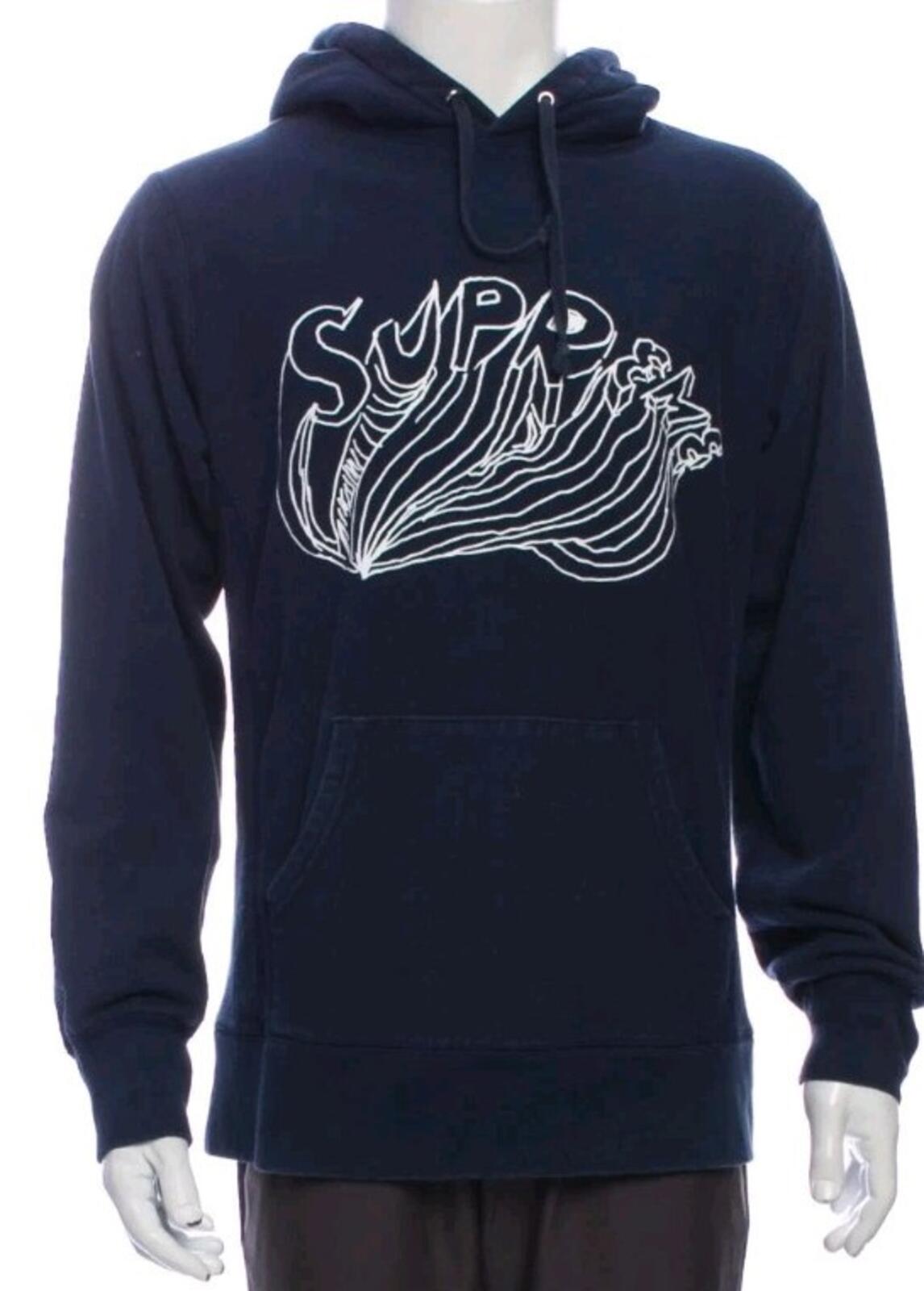 SS15 Supreme x Daniel Johnston hooded sweatshirt size M medium Vintage 2014 Navy
