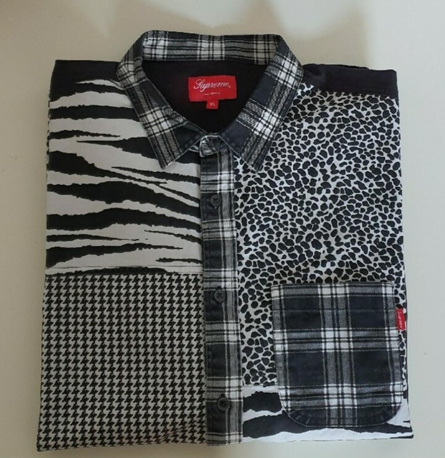 FW16 Supreme Animal Patchwork Twill Shirt Size XL