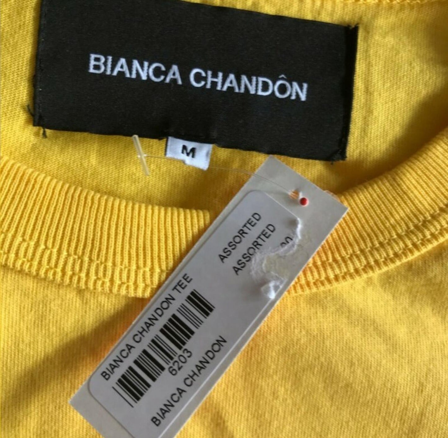 Bianca Chandon x A-1 Record Shop Cockfight yellow Tee size M medium T-shirt New