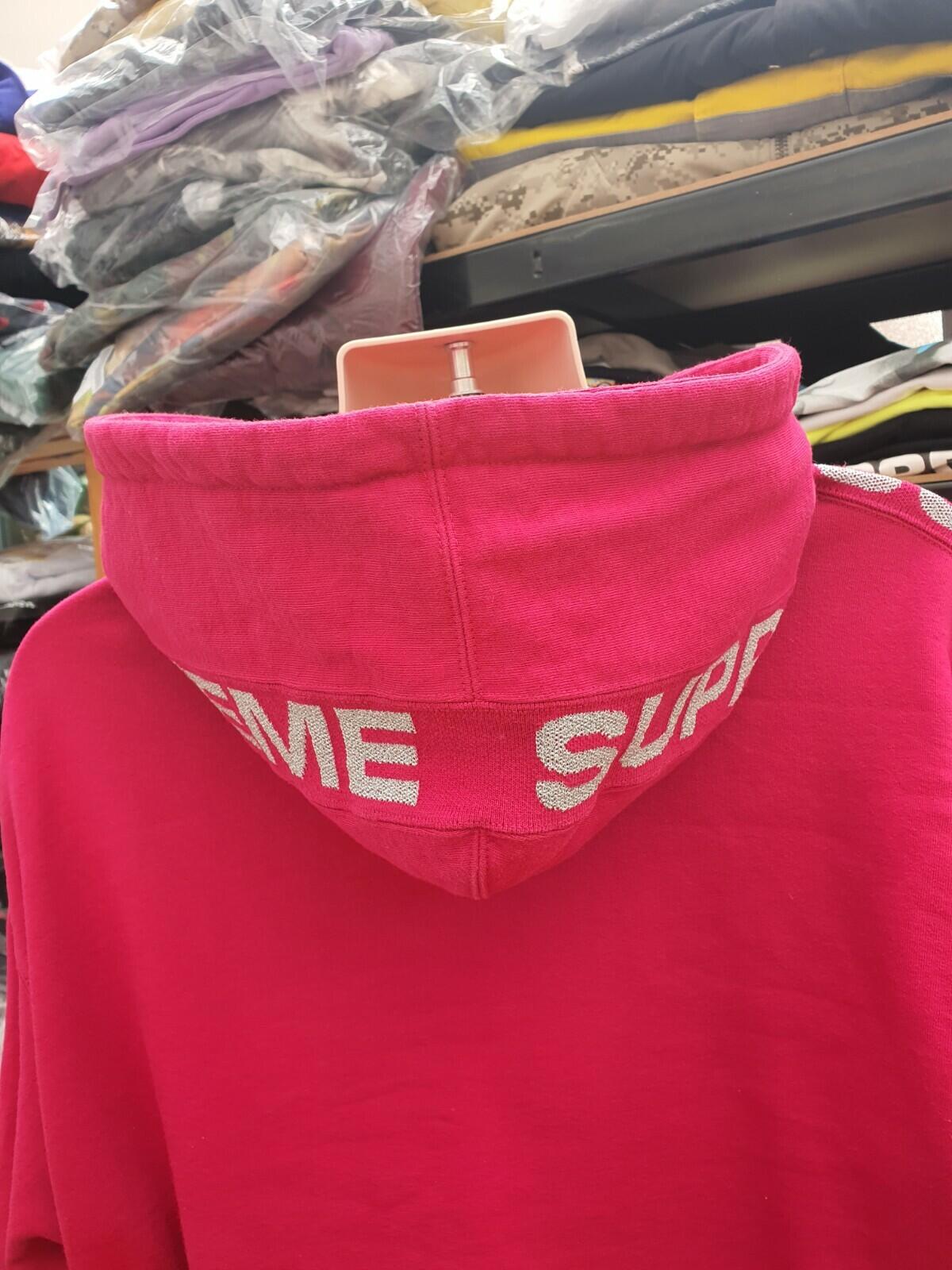 SS20 Supreme Metallic Rib Fuchsia Kapuzenpullover Größe XL Hoodie
