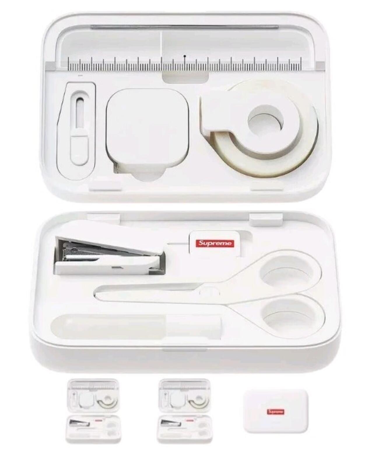 FW21 Supreme Team-Demi Stationery Set White 8-teilig Neu Zubehör Schere Klebeband