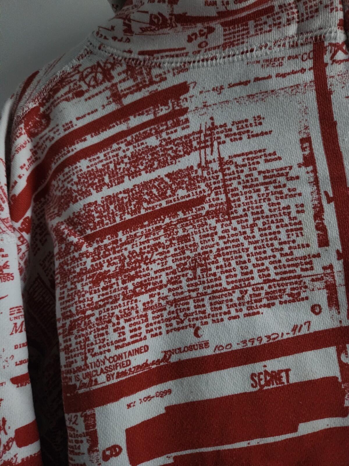 FW04 Supreme FBI Kapuzenpullover Hoodie Large Vintage 2007 Rot Weiß