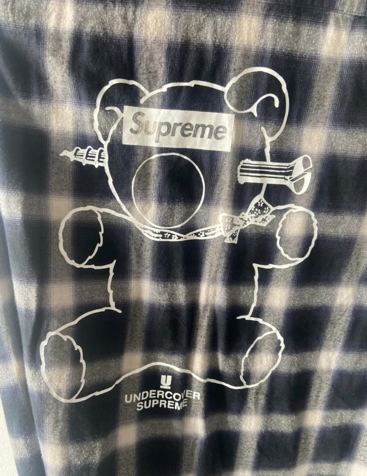 SS15 Supreme x Undercover Satin Hooded Flannel Shirt Black Size XL