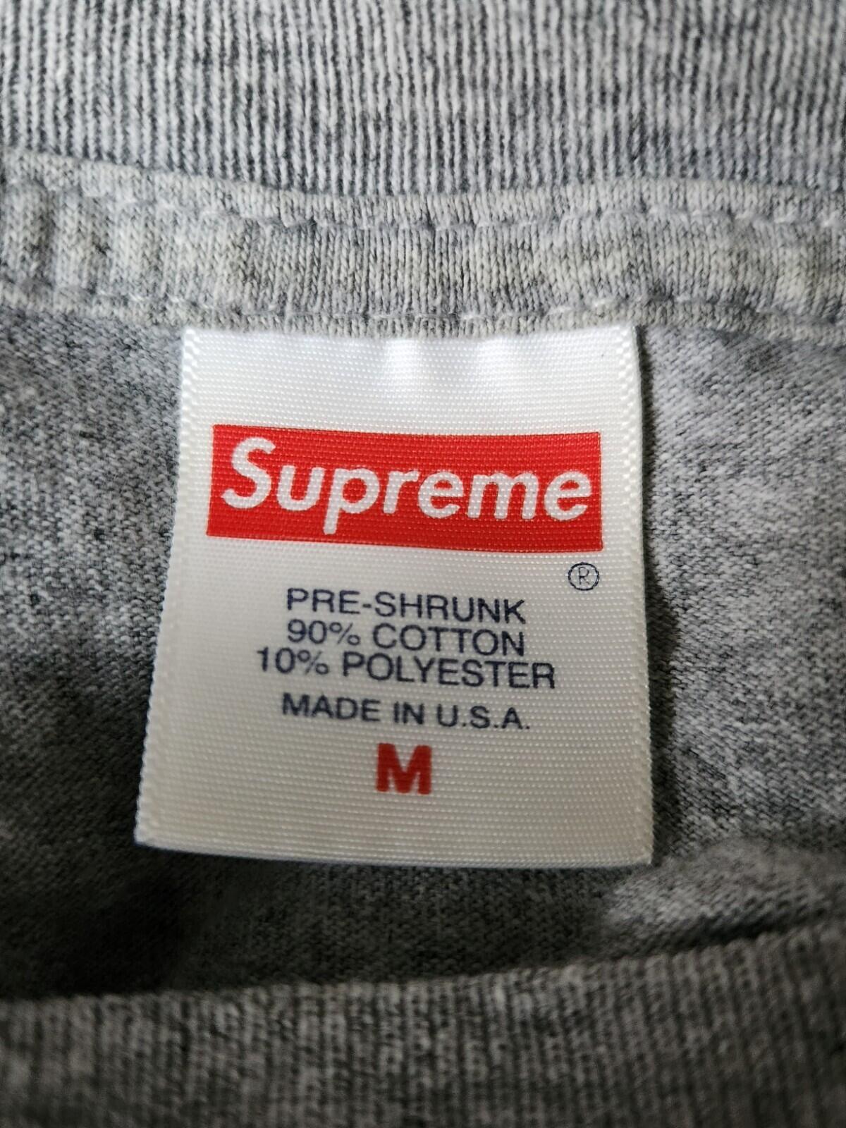 FW17 Supreme Arabic Logo L/S Tee Heather Grey Größe M
