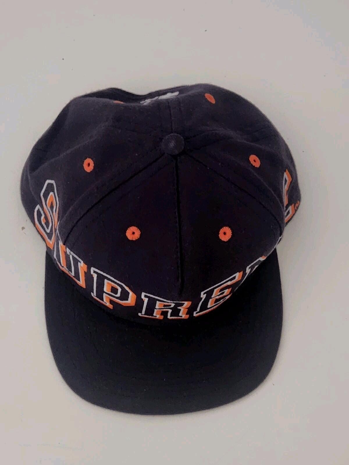 FW13 Supreme Banner 5-panel Navy Cap Big logo vintage hat ASAP ROCKY Rare 2013