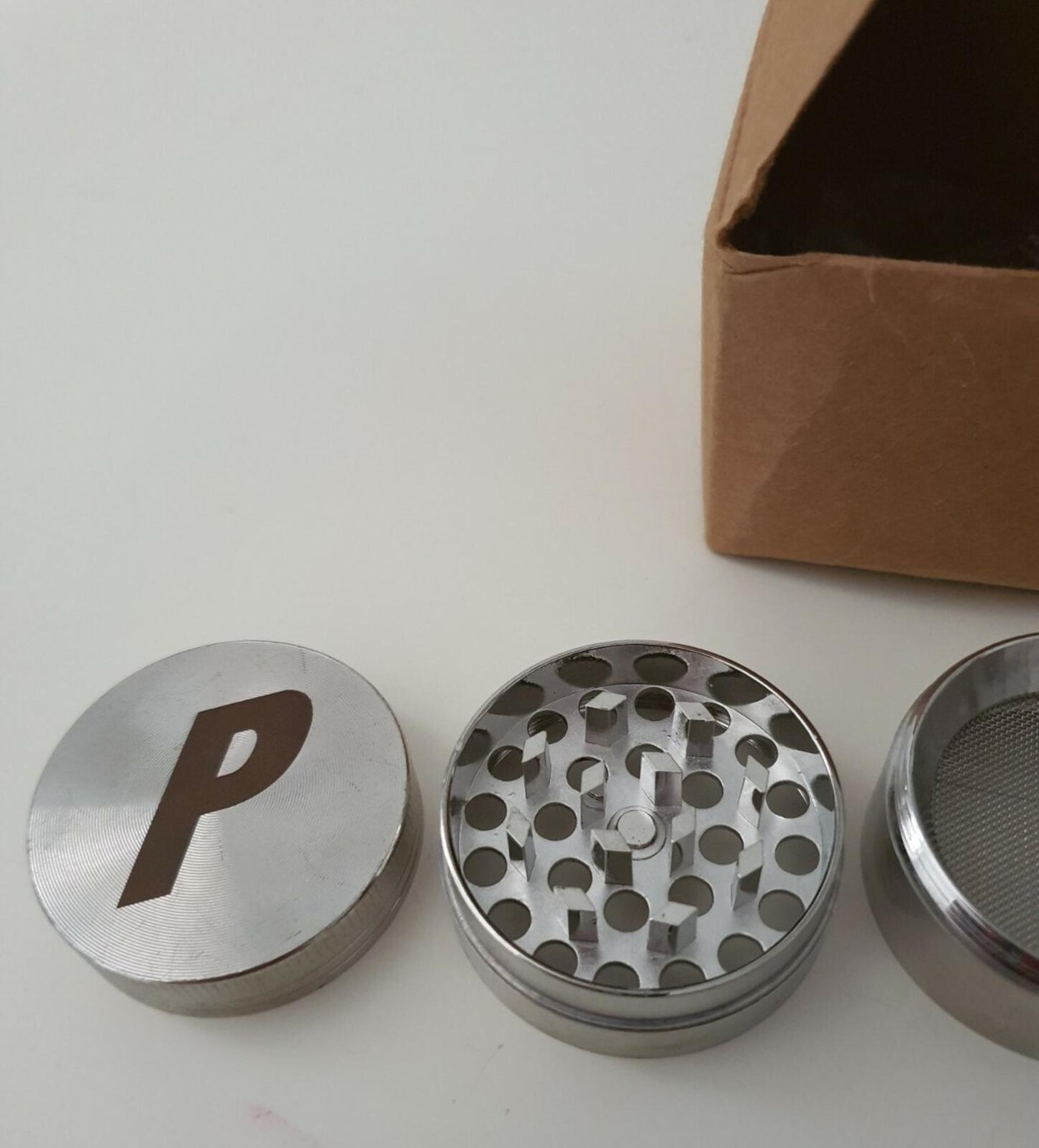 SS16 Palace Skateboards P mini grinder metal silver Rare