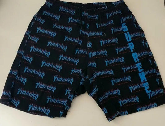 SS15 Supreme x Thrasher short size S small black Flame shorts Rare