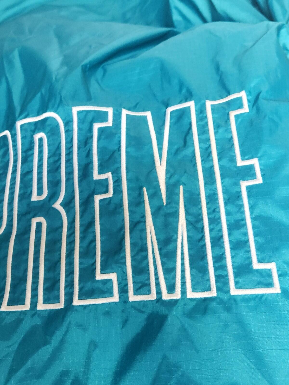 SS18 Supreme x Champion Pullover L Large Teal Jacket Nylon