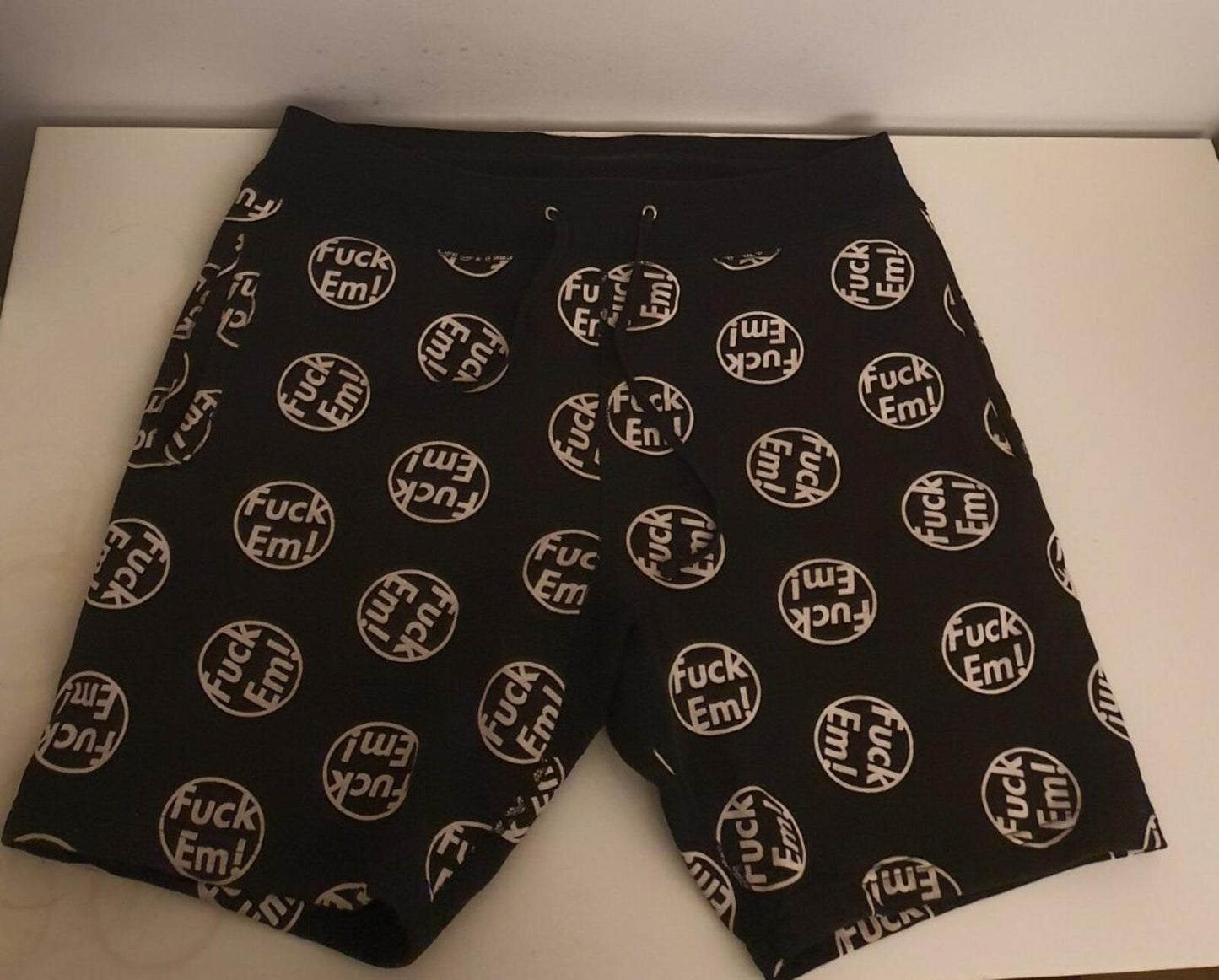 FW14 Supreme F UCK EM! Sweatshort Black Size M