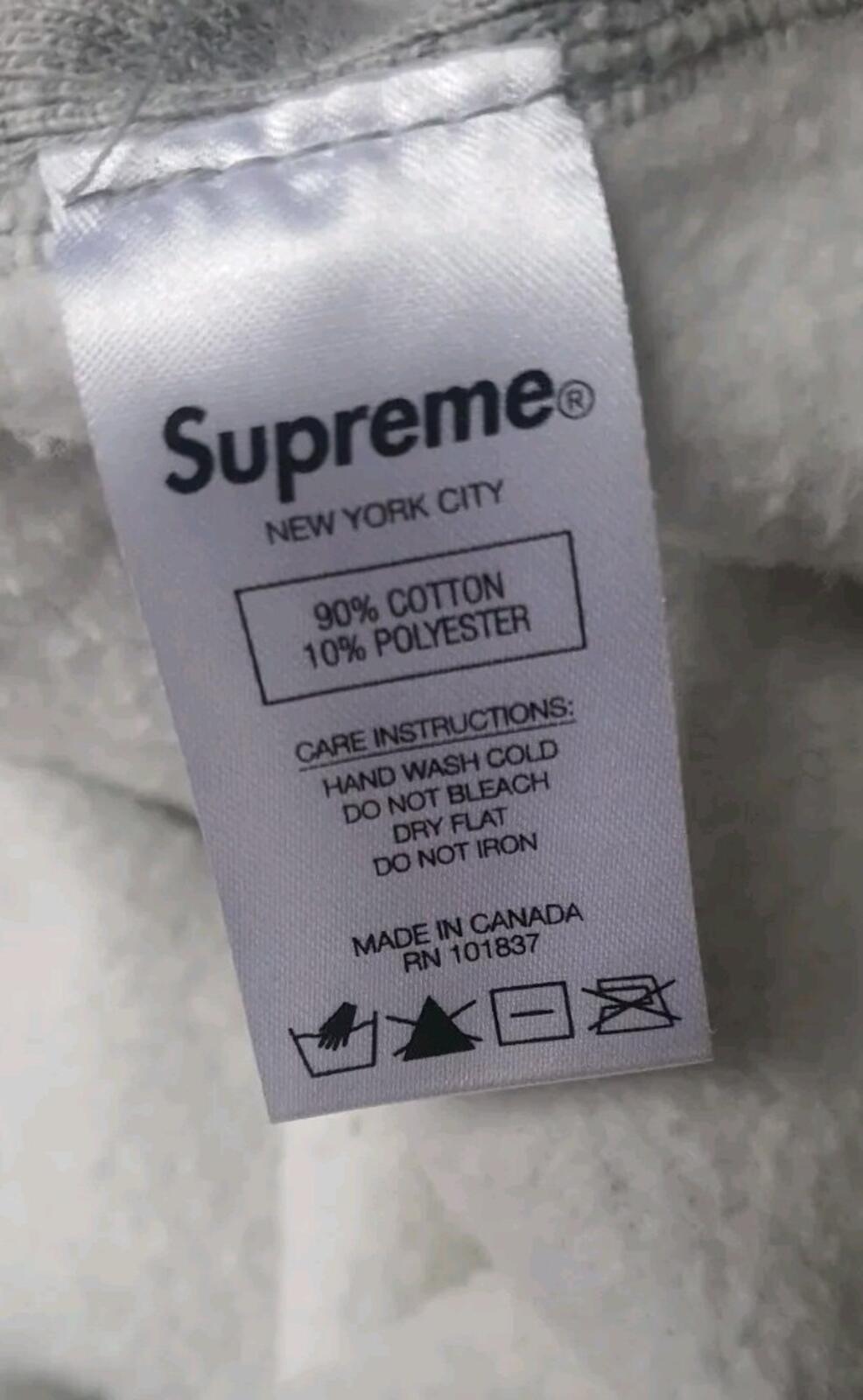Sudadera con capucha FW19 Supreme Sequin Viper talla L, color gris jaspeado