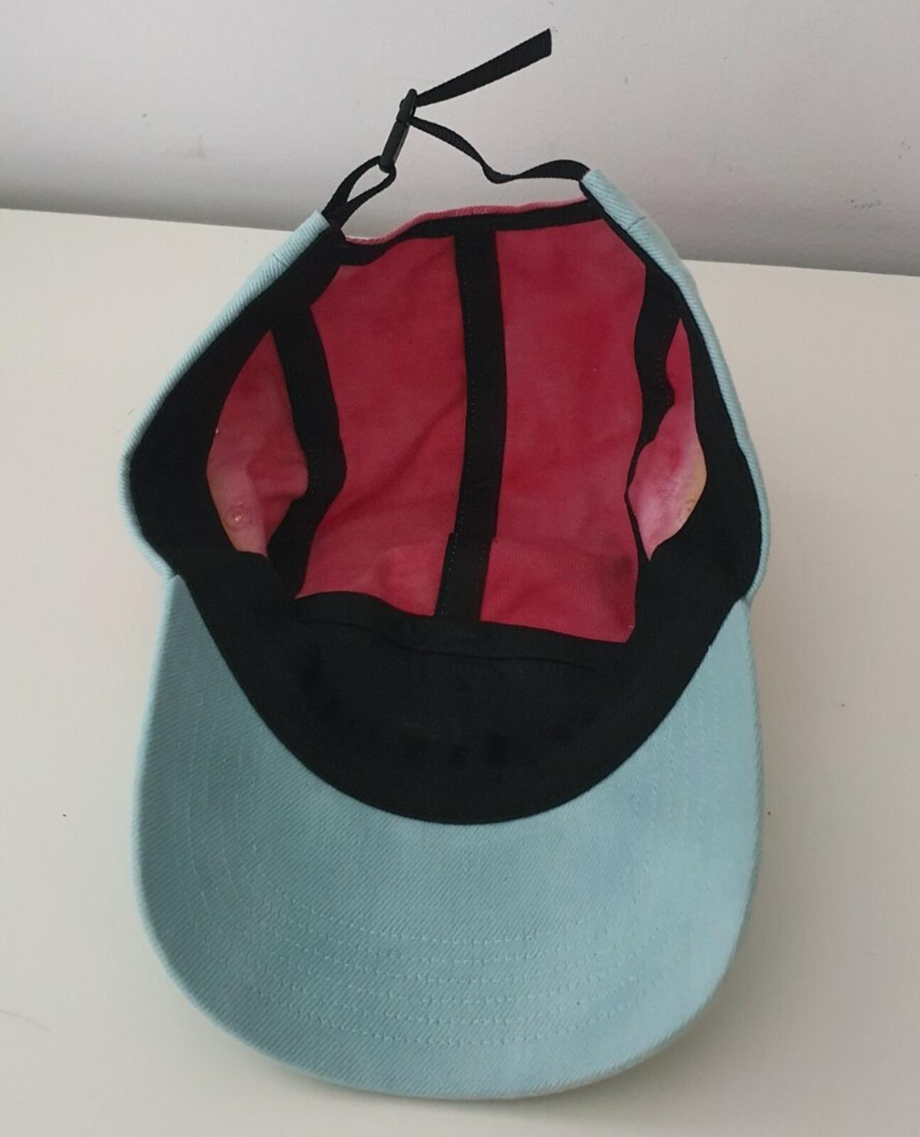 SS20 Supreme Embossed Denim Camp Cap Hat Red Dip Dye