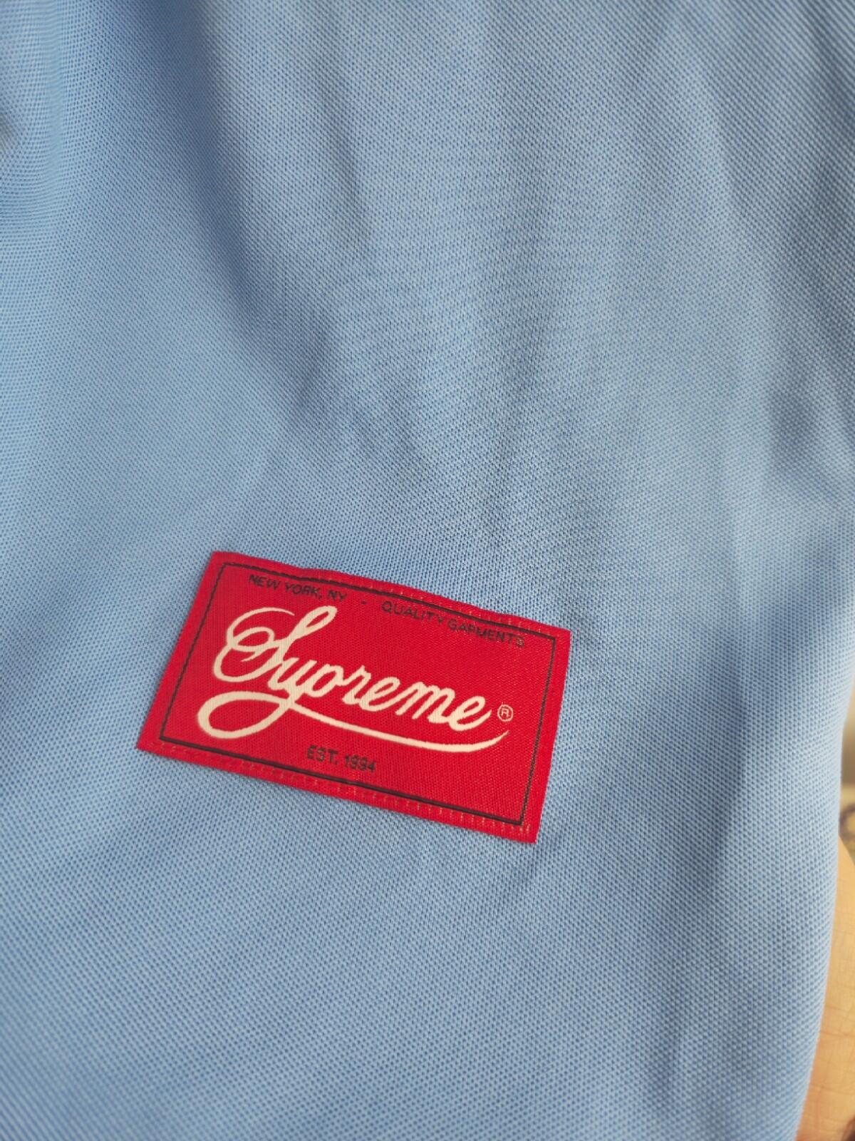 SS21 Supreme Don't Hate Baseball Jersey Size XL Red Blue Top