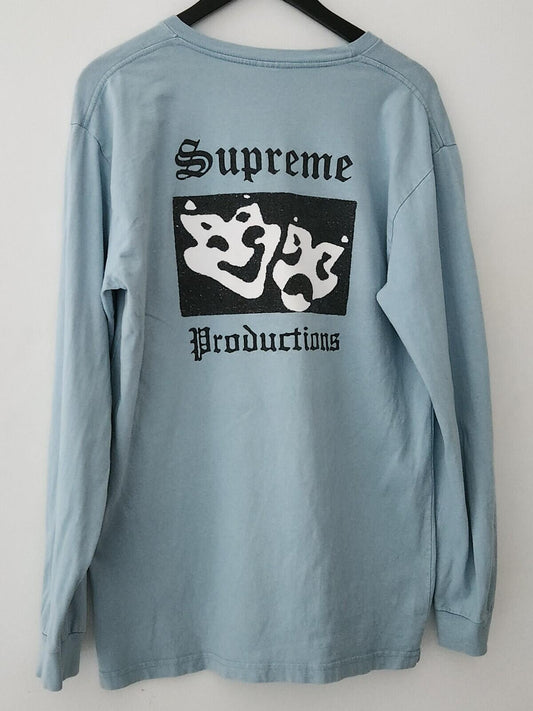 SS16 Supreme Productions Camiseta manga larga color pizarra talla L large T-shirt
