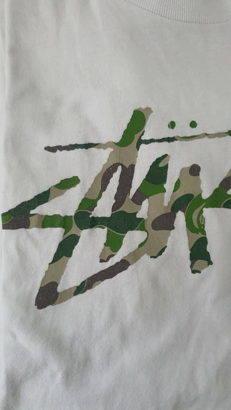 Camiseta Bape X Stussy de A Bathing Ape Blanca Talla M BAPE