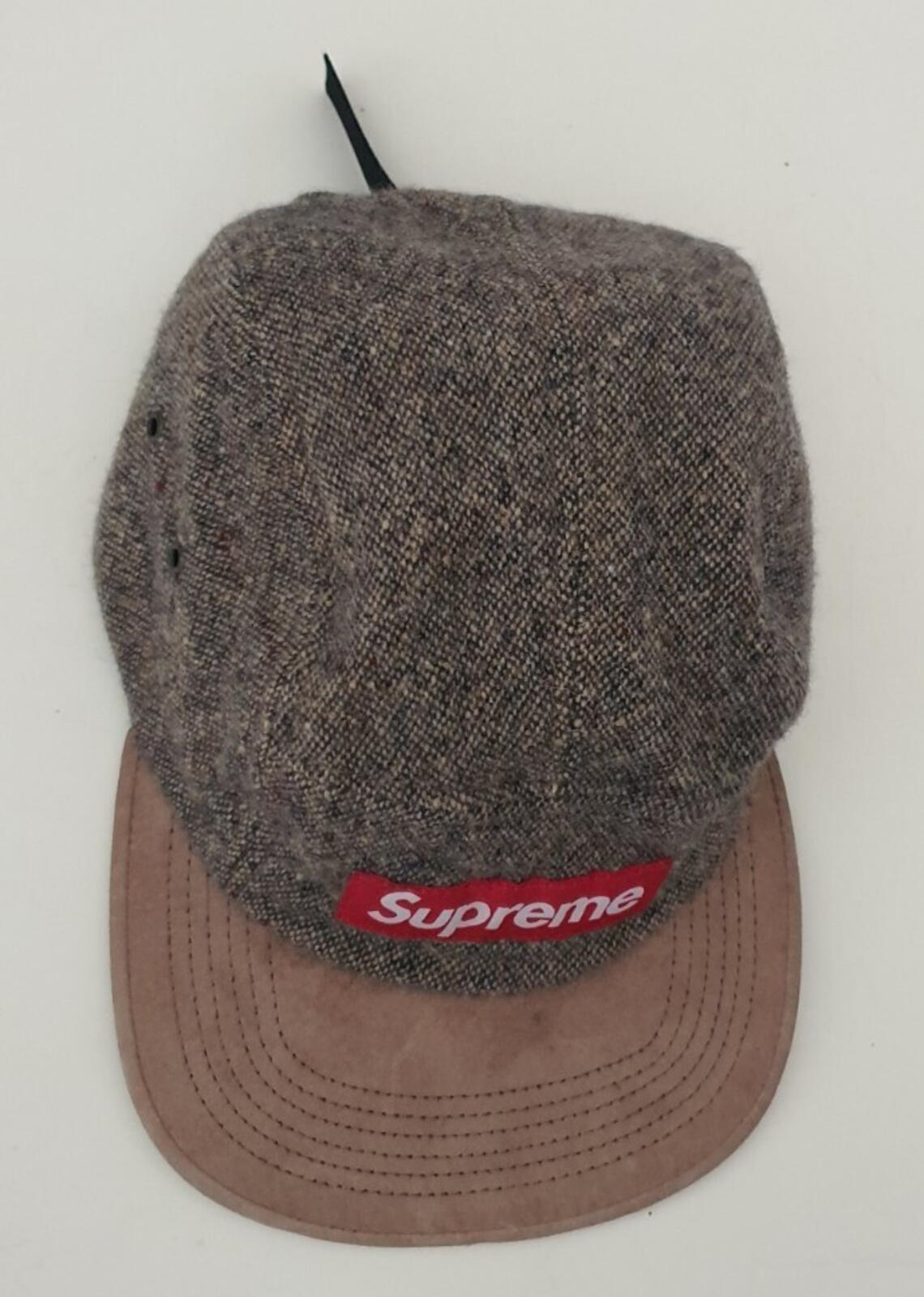 FW11 Supreme Donegal Wool Suede Visor Camp Cap grey Hat vintage 2011 Very Rare