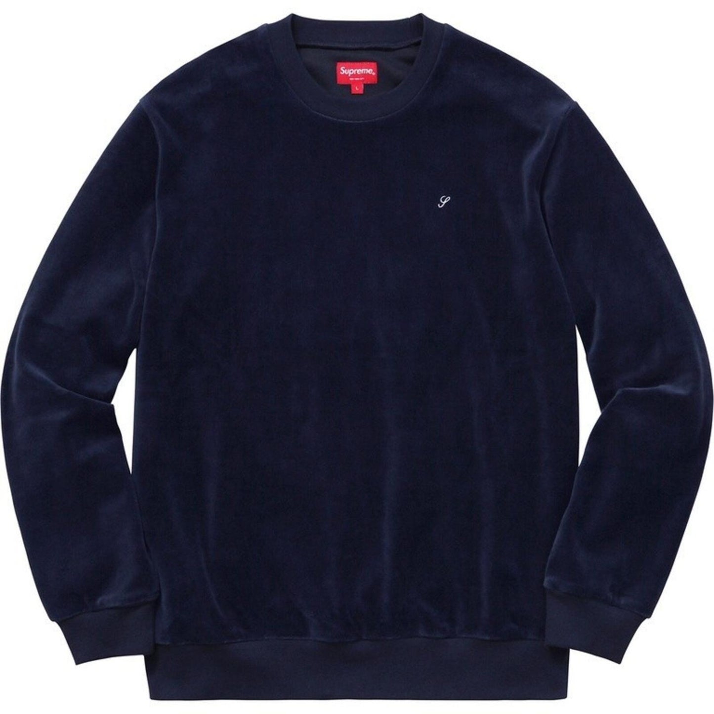 FW16 Supreme Velour Crewneck Black Size M