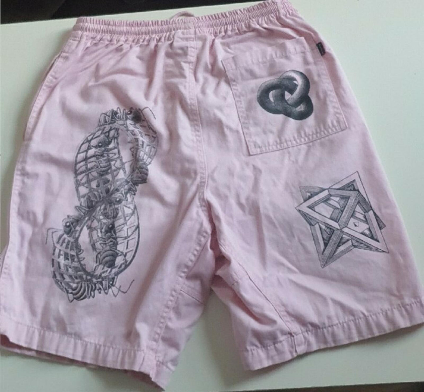 SS17 Supreme x MC Escher dust pink Short size S small shorts Rare