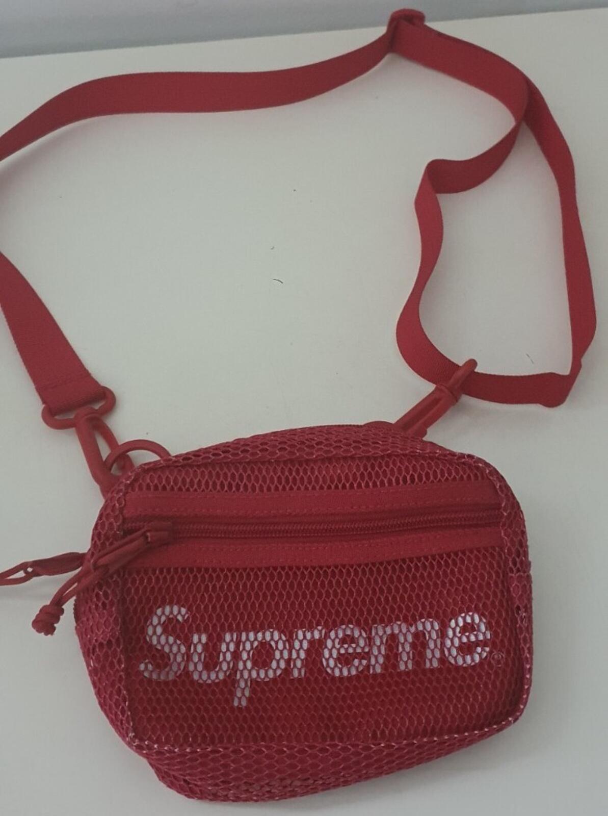 SS20 Supreme kleine Umhängetasche rot Cordura-Gewebe Mesh 3M reflektierender Text