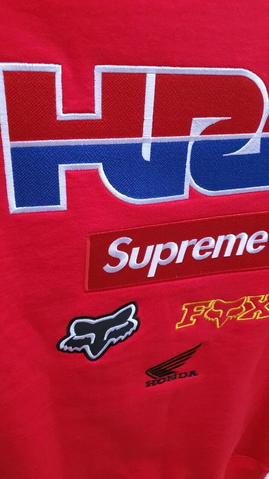 FW19 Supreme x Fox Racing Sudadera Roja Talla M