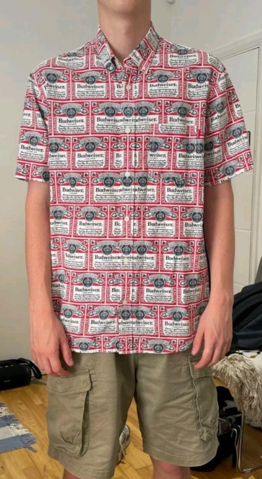SS09 Supreme x Budweiser Shirt L Large vintage 2009 very rare beer design