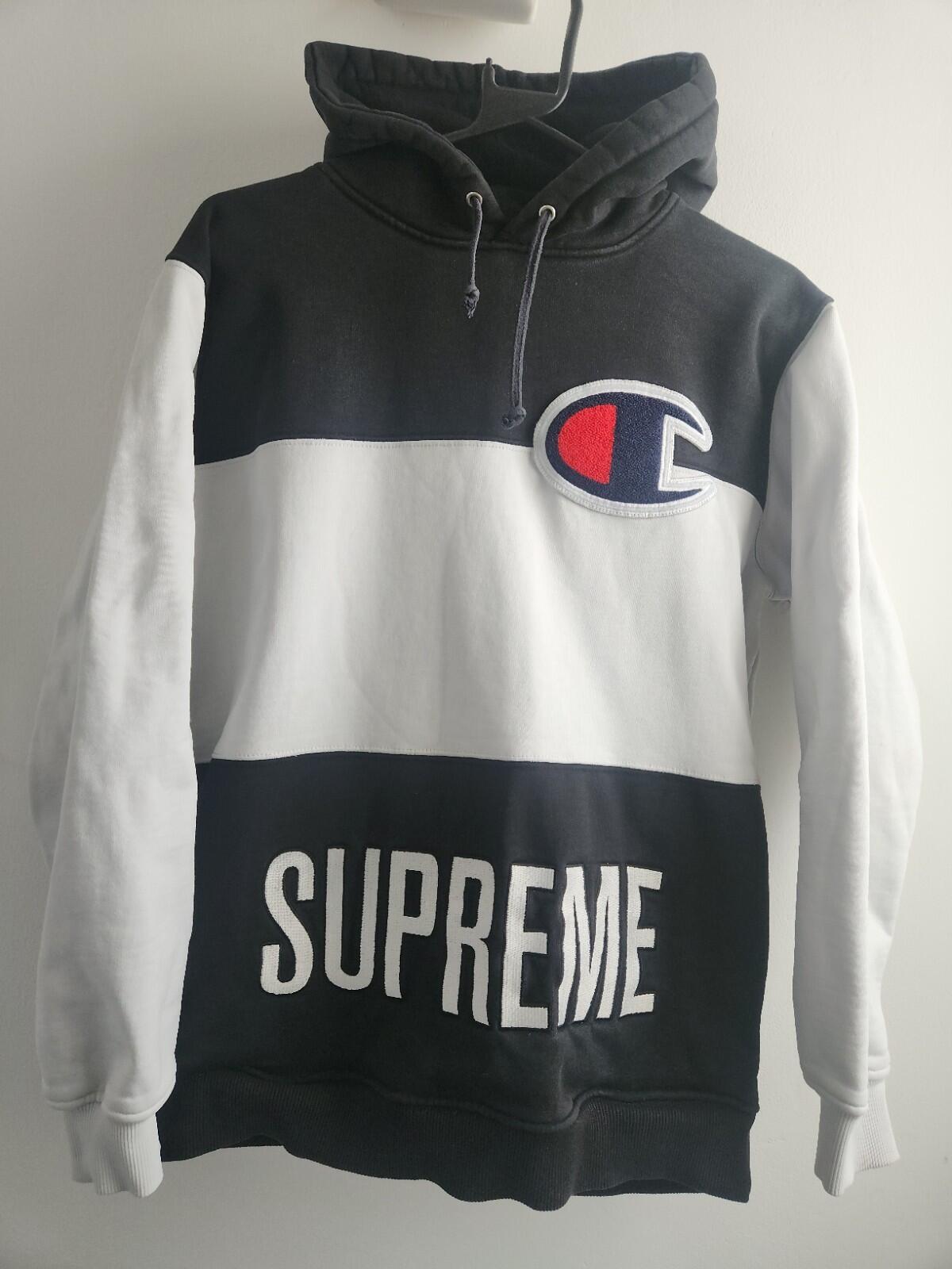 SS14 Supreme x Champion Hooded Sweatshirt White Size M