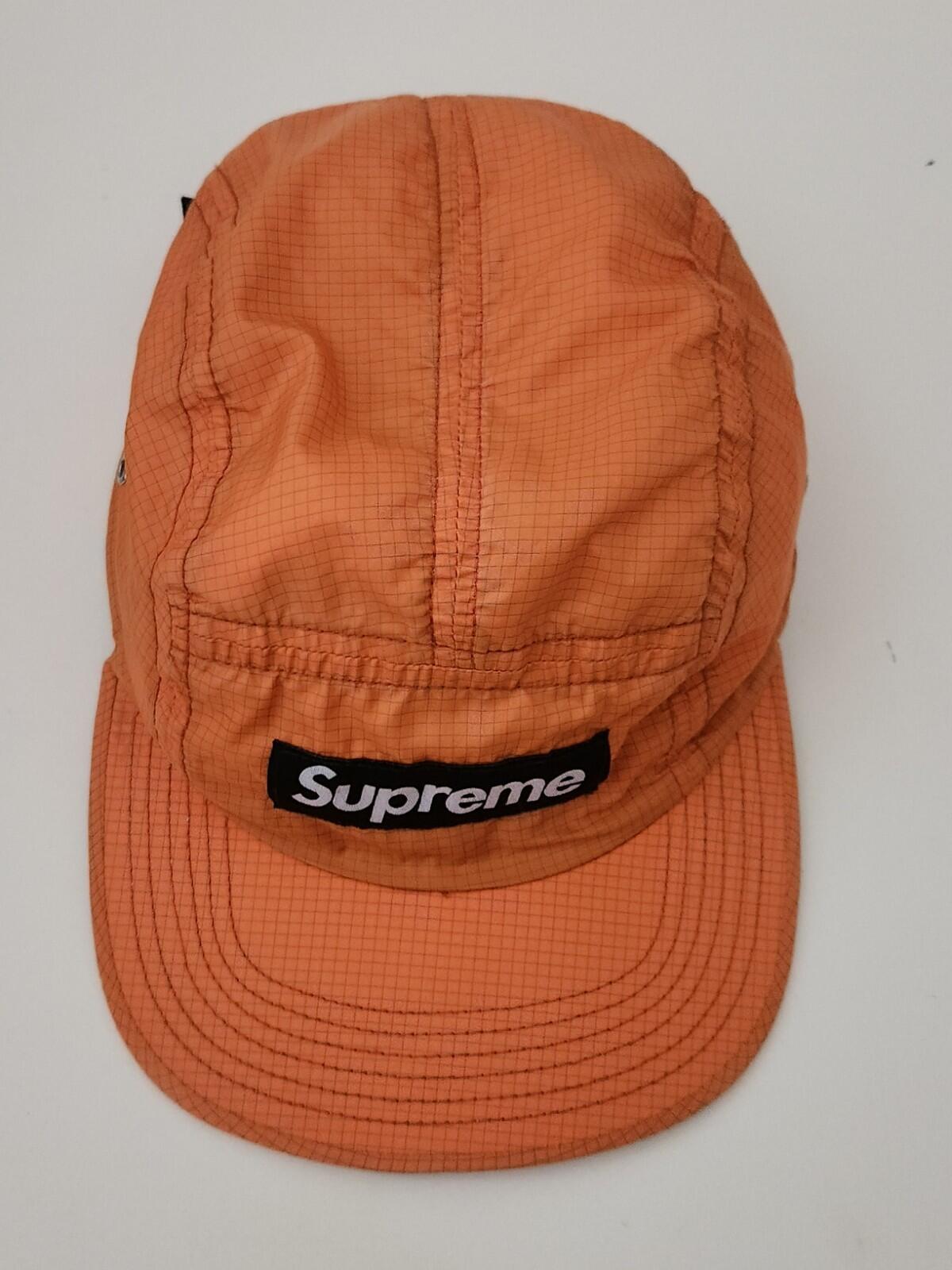SS12 SUPREME Ripstop Camp Cap Black Box Logo Orange Hat Rare Vintage 2012