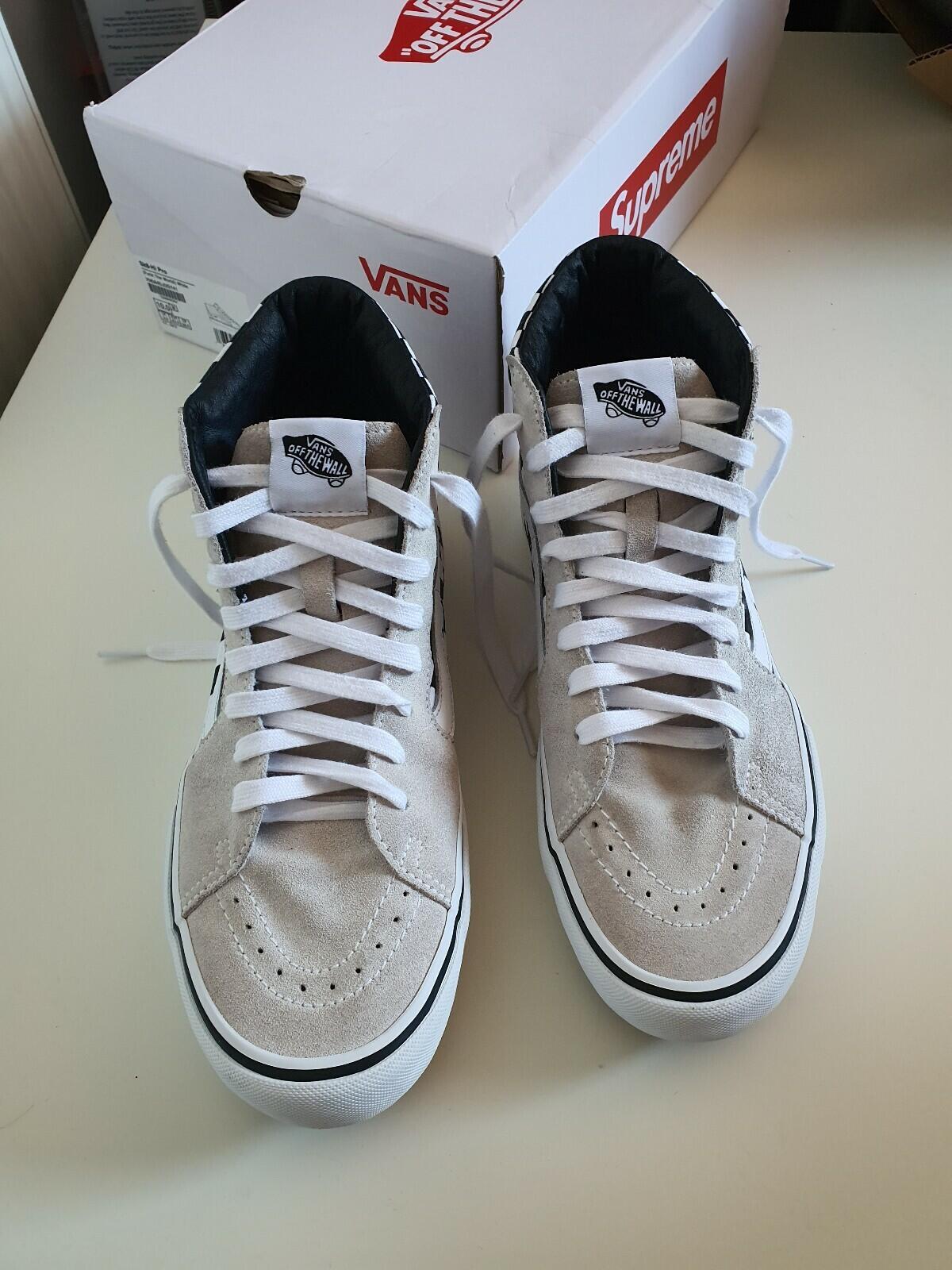 FW19 Supreme x Vans F*ck The World Sk8-Hi Pro UK 9 US 10 EUR 43 White Trainers