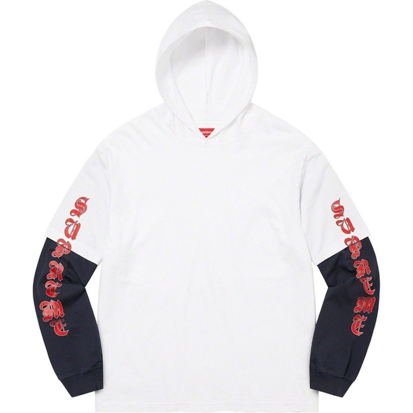 FW22 Supreme Layered Hooded L/S Top Hoodie White Size L