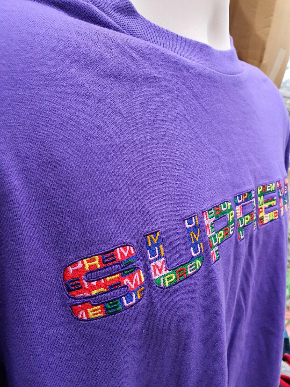 SS20 Supreme Meta Logo L/S Top Purple Size M