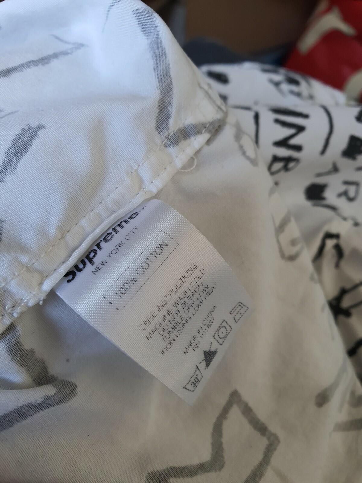 FW13 Supreme x Jean Michel Basquiat Hemd Weiß Größe S