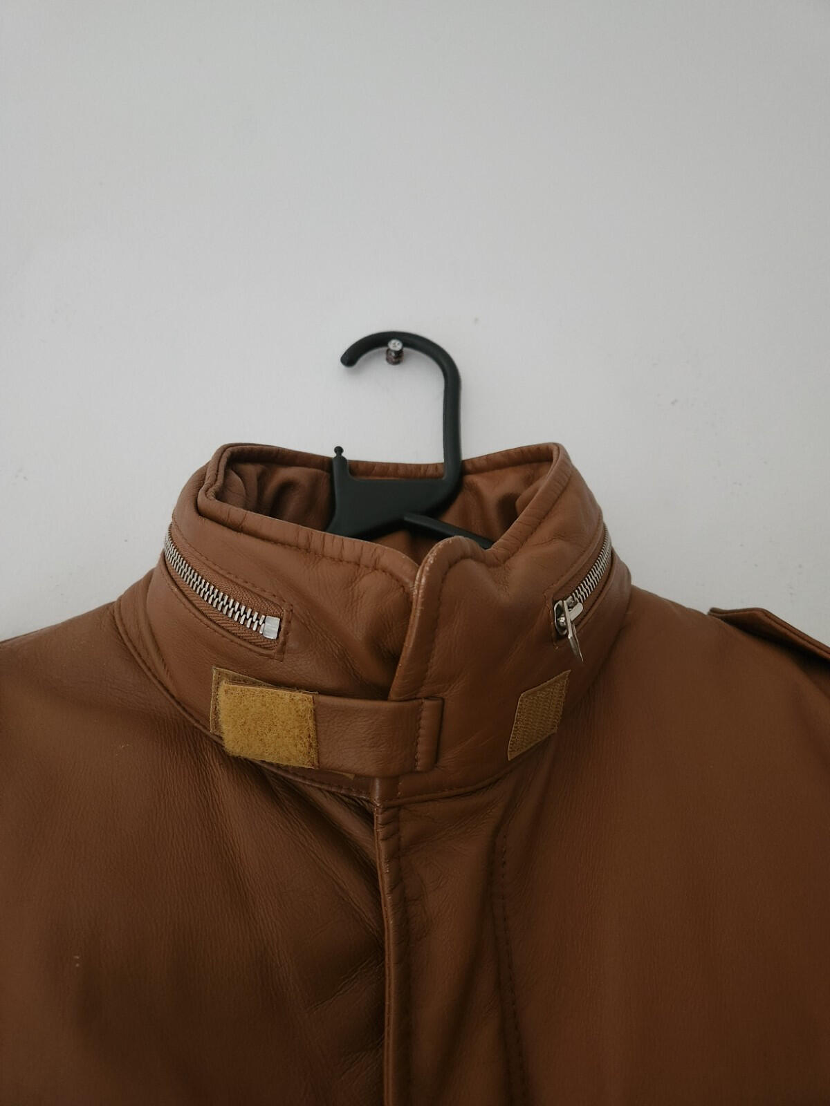 A BATHING APE Leather 90's M-65 jacket Brown Vintage Bape Cowhide Size L Large