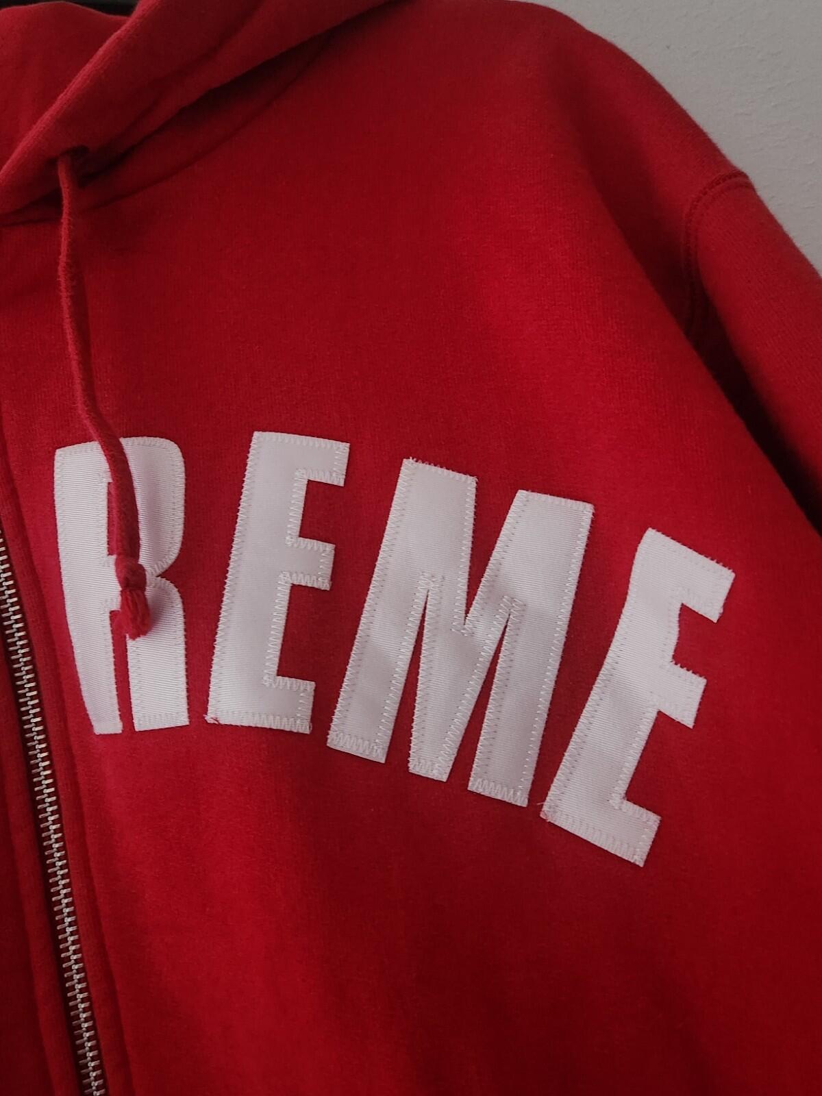 FW10 Supreme Arc Logo Thermal Zip Up Hooded Sweatshirt Red