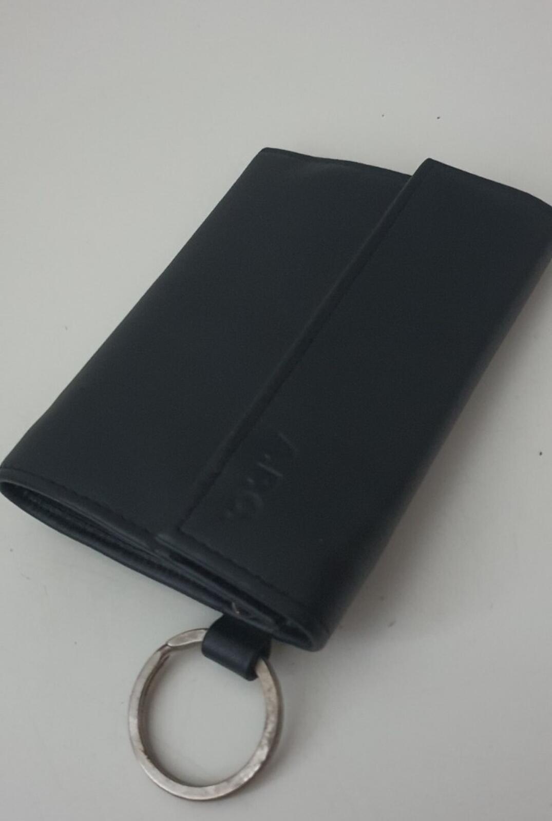 A.P.C. BAD MTH FCK Leather wallet black Chain holder Rare APC Accessory