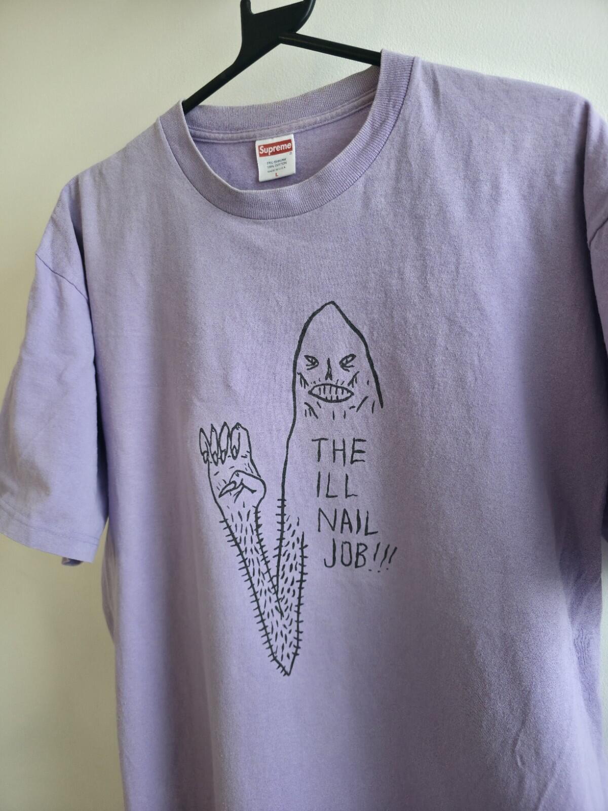 2003 Supreme x NeckFace The Ill Nail Job Tee Light Purple Size L