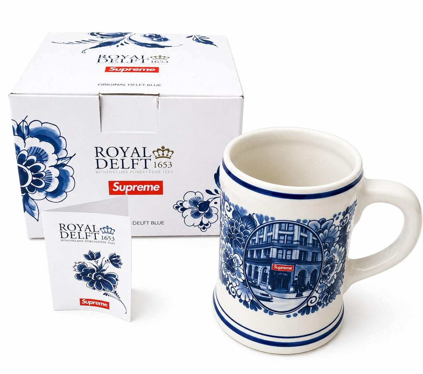 SS21 Supreme Royal Delft 190 Bowery Beer Mug Ceramic