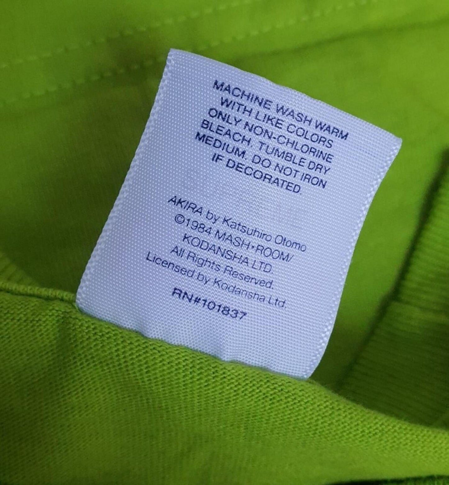 FW17 Supreme x Akira Neo-Tokyo L/S Tee Lime Size M Anime
