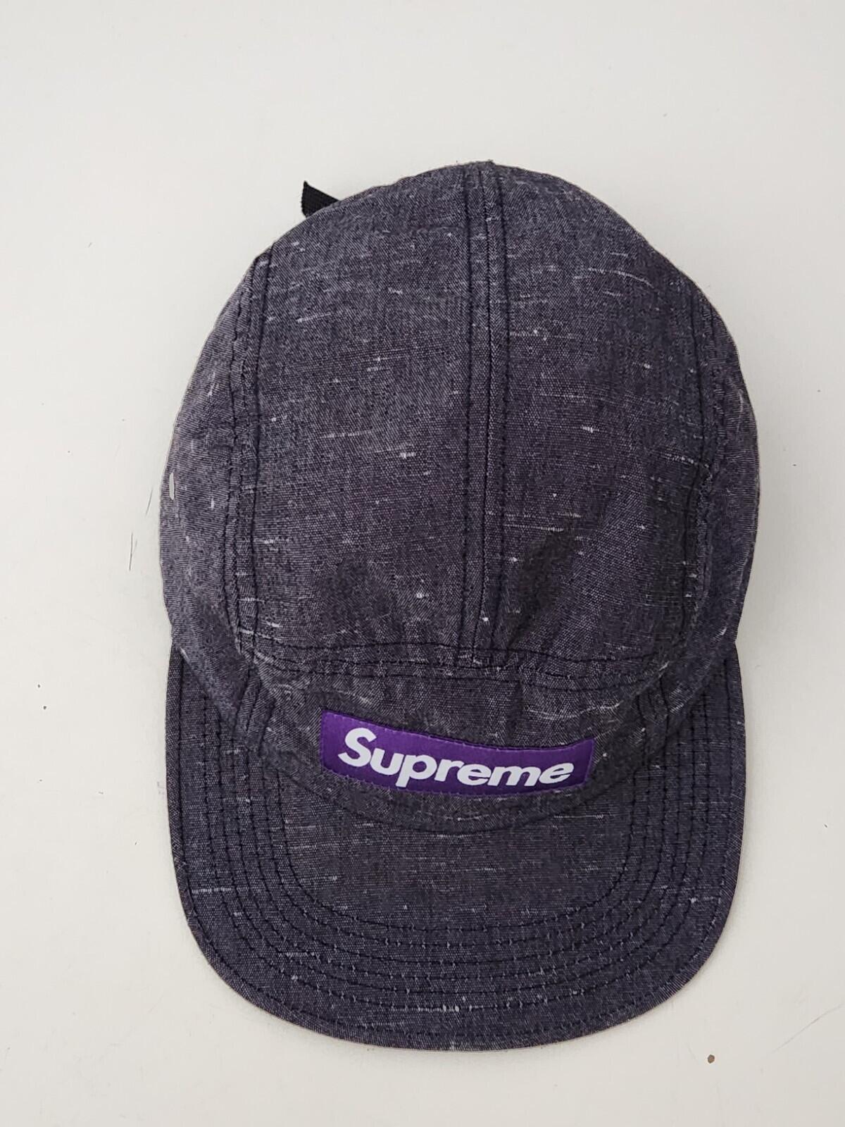 SS09 Supreme camp cap vintage Grey hat from 2009 Purple box logo Very Rare