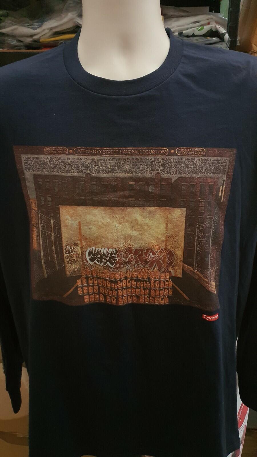 FW19 Supreme x Martin Wong Attorney Street L/S Tee Navy Size M