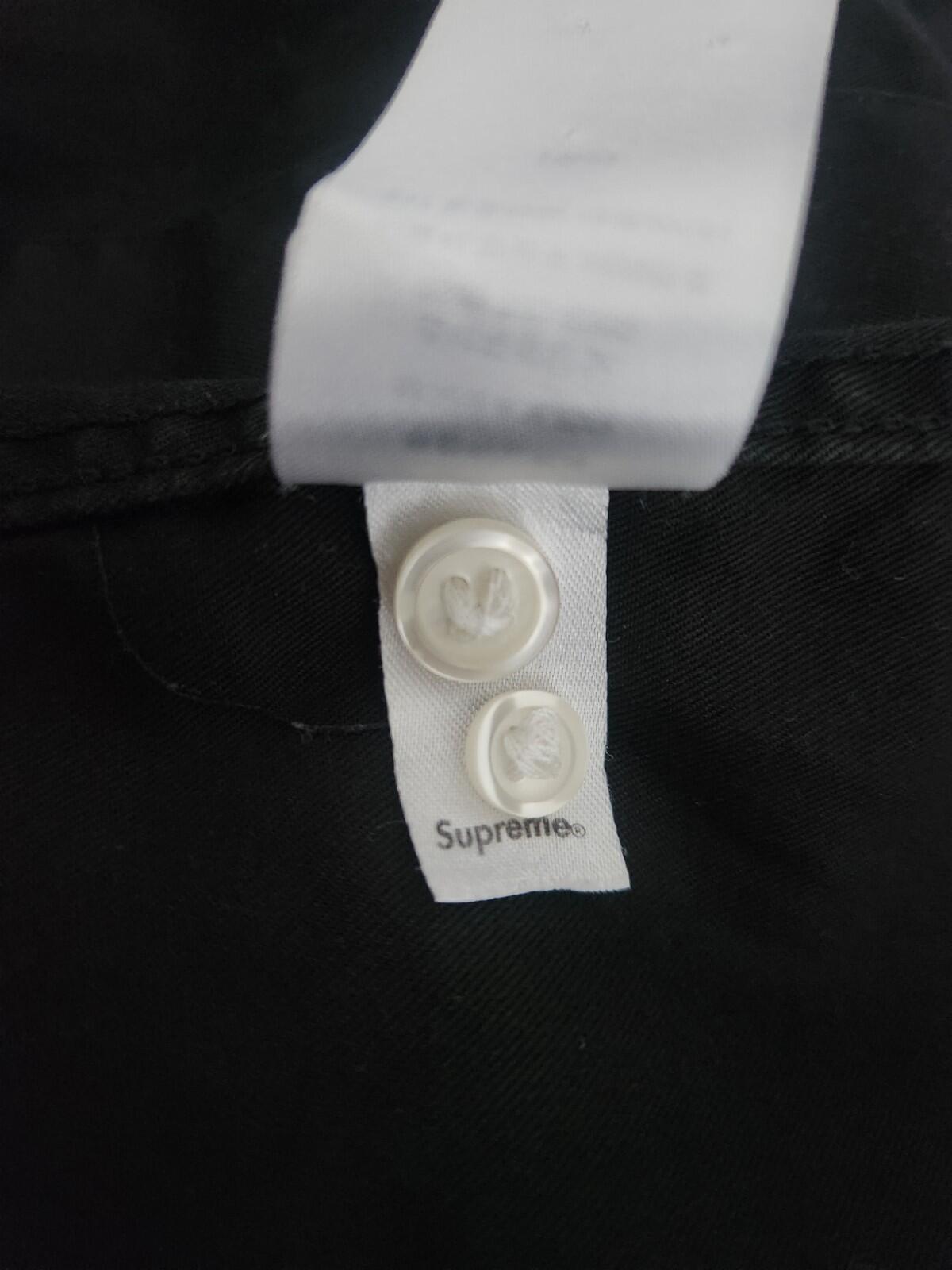 SS24 Supreme Small Box Black Shirt  Size M Medium Button Up Long Sleeve